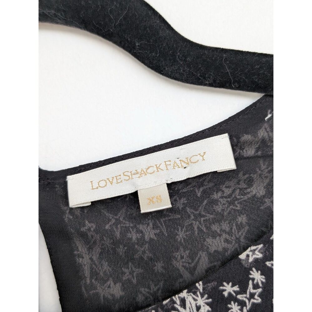 Loveshackfancy Silk Star Pattern Long Sleeve Semi… - image 4